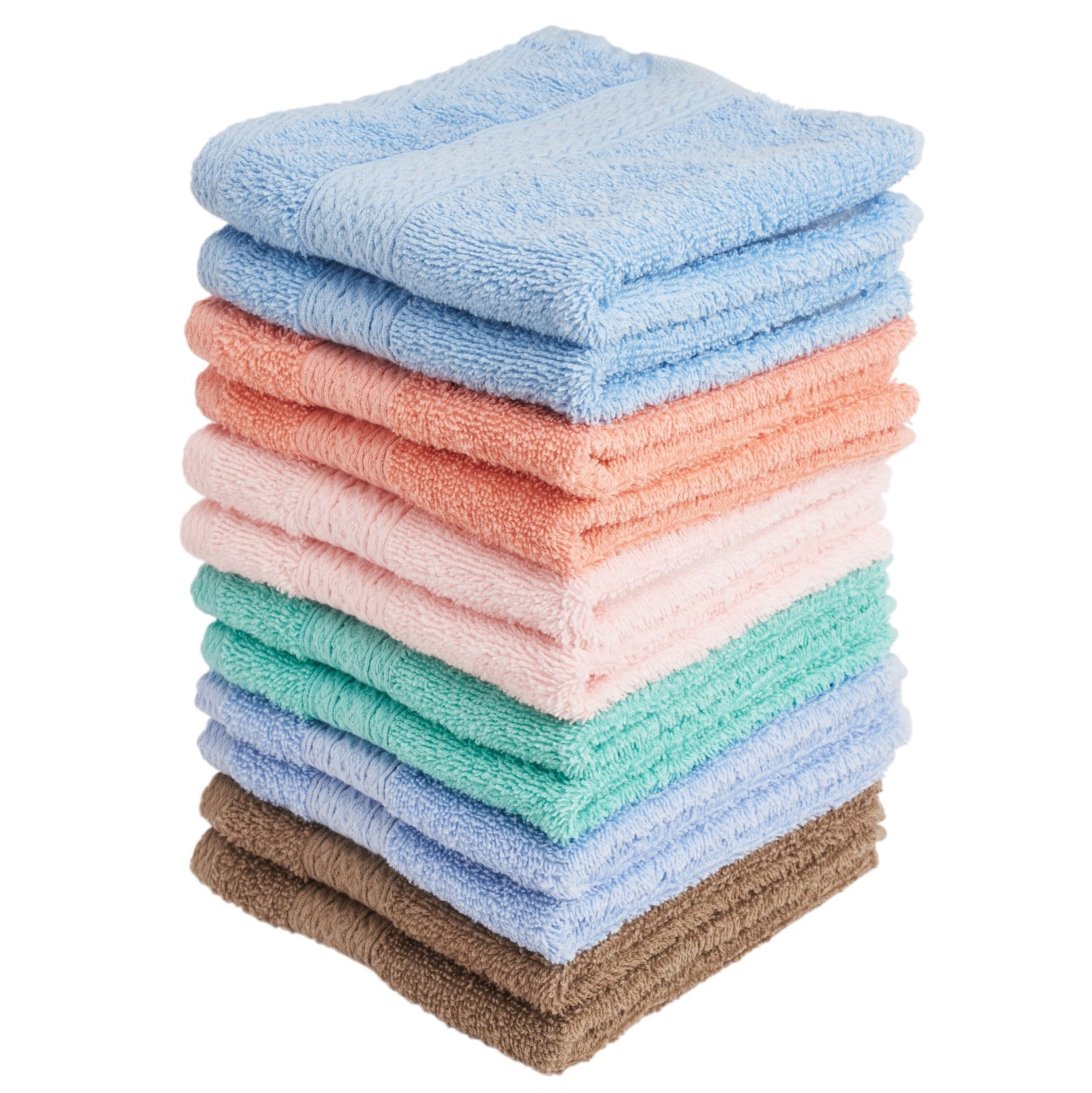 Luxurious Washcloths Set Of 12 Size 13” X 13” Thick Loop Pile Washcloth Absorbent And