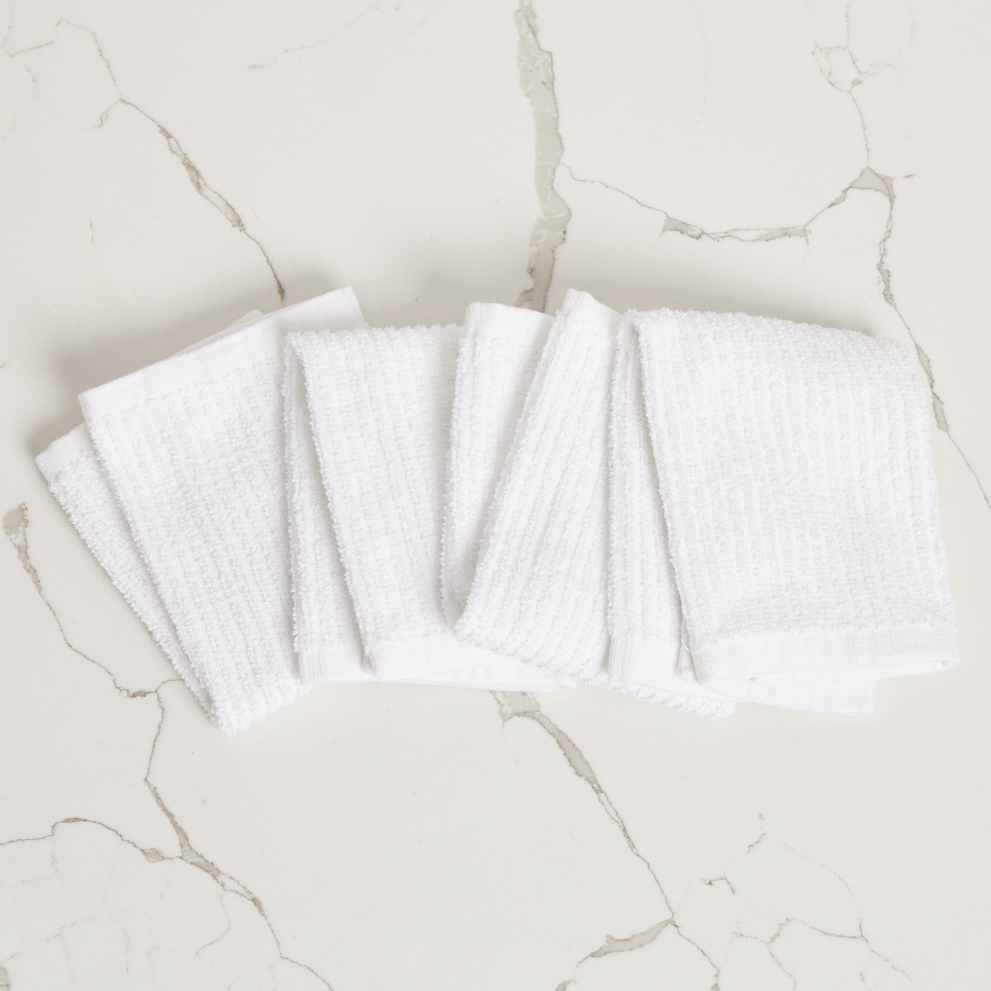 White Machine Washable Bar Mop Cleaning Kitchen Dish Cloth Towels,100% Cotton Everyday Kitchen Basic Utility Bar Mop Dishcloth Set of 12