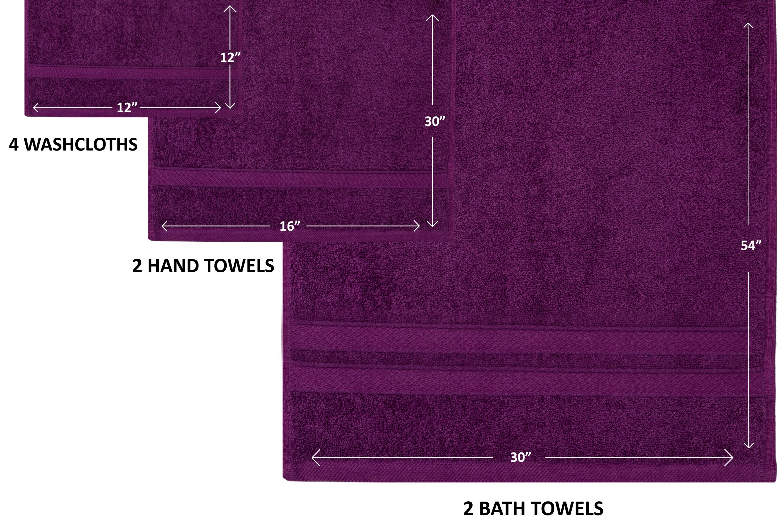 Living Fashions 8 Pack Towel Set – 2 Bathroom Towels, 2 Hand Towels, 4 Wash  Cloths Bathroom Set – Plush & Absorbent 100% Ring Spun Cotton Bath Sets – Bath  Towels, Hand Towels, Washcloths Bathroom Sets - Living Fashions